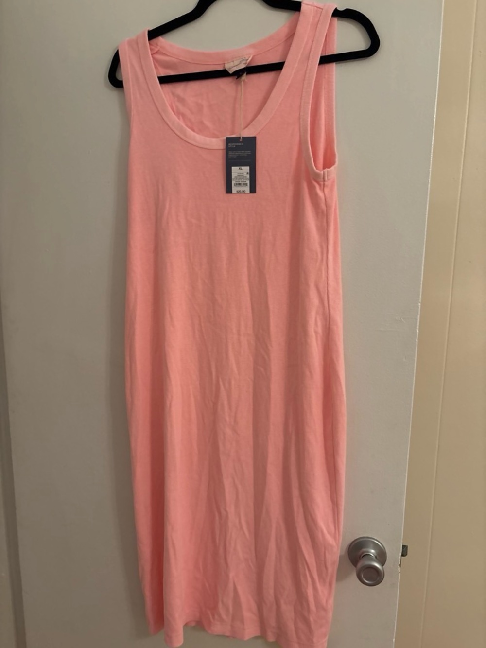New w/ tags. Pink Sleeveless Tank Midi Dress